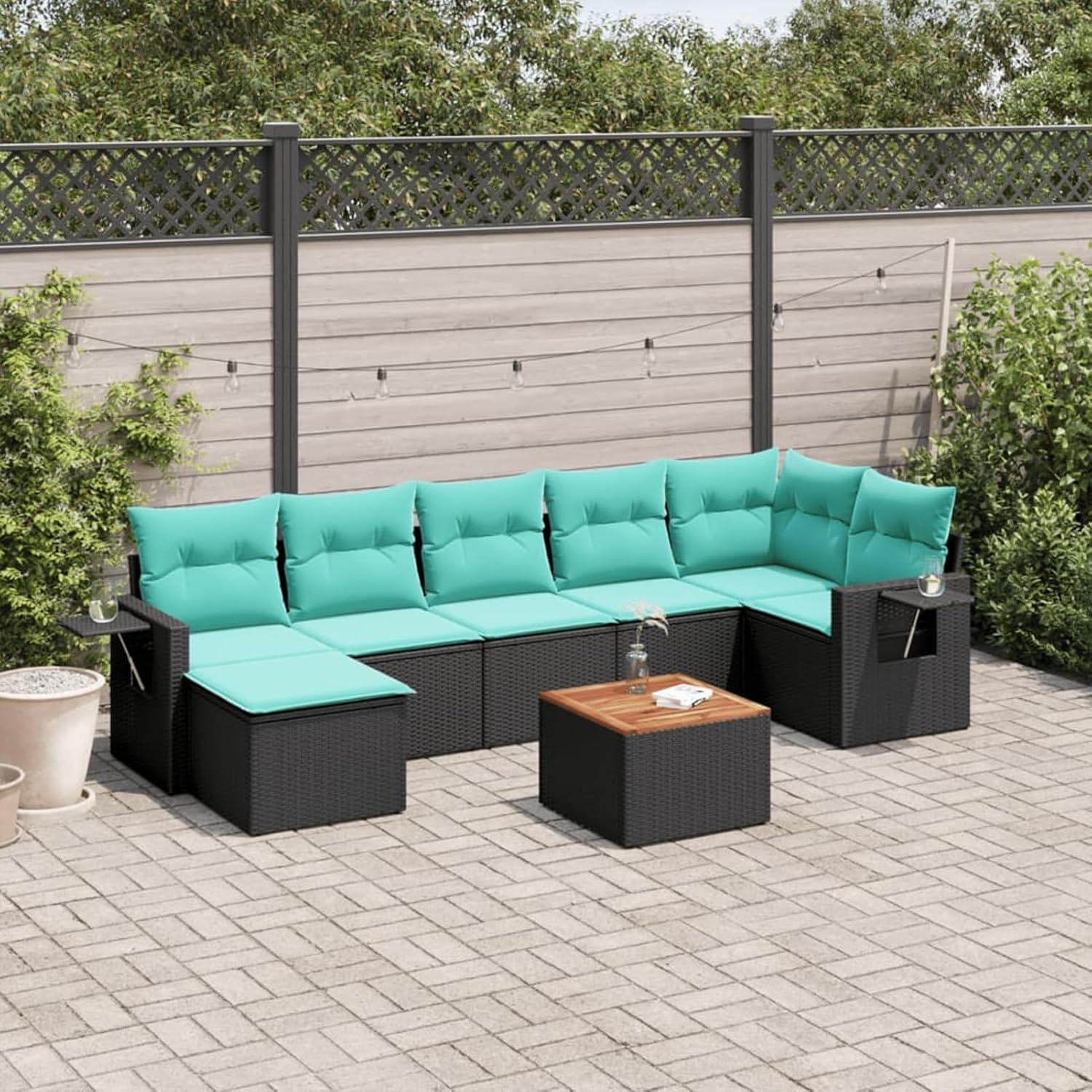 Relaxed Evenings Await With This Sleek 8 Piece Patio Sofa Set
