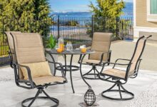 Relaxing And Stylish Swivel Rocking Patio Set For Four