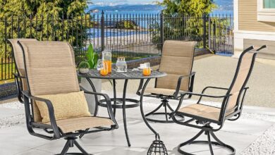 Relaxing And Stylish Swivel Rocking Patio Set For Four