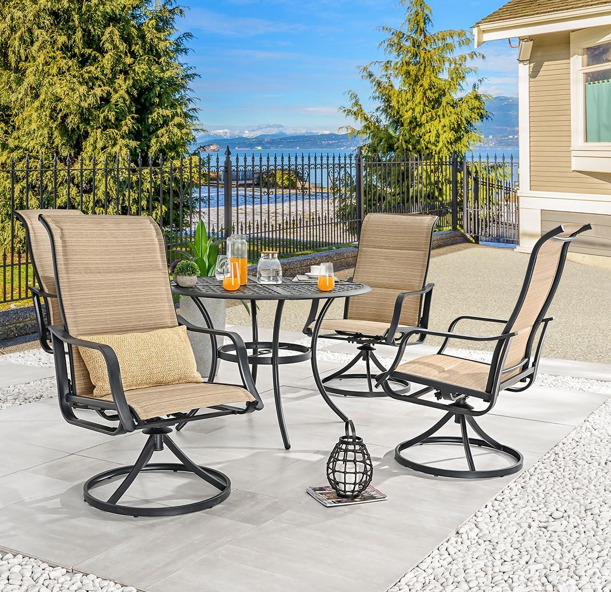 Relaxing And Stylish Swivel Rocking Patio Set For Four