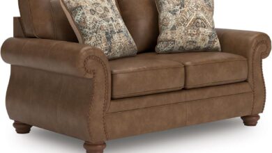 Relaxing In Style Exploring The Shadsburne Rustic Faux Leather Loveseat