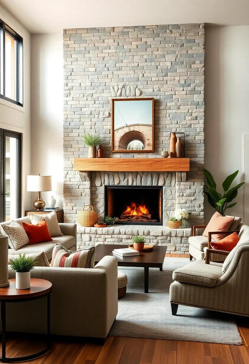 Stone or Brick Fireplace Surrounds for Texture