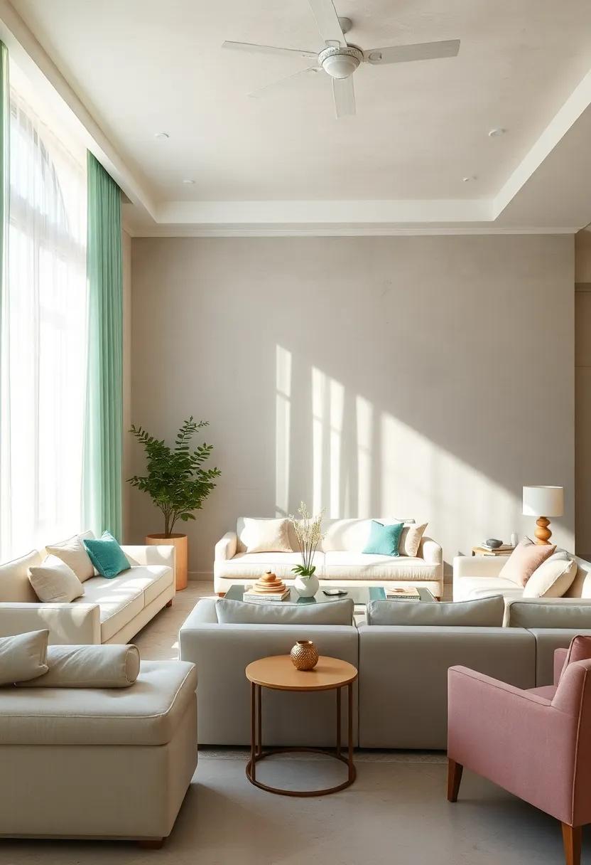 Expand your palette by introducing muted gold or brass elements alongside mint green and beige for subtle glam