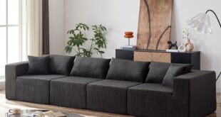 Spacious Corduroy Sectional Sofa Perfect For Flexible Living