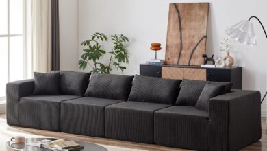 Spacious Corduroy Sectional Sofa Perfect For Flexible Living