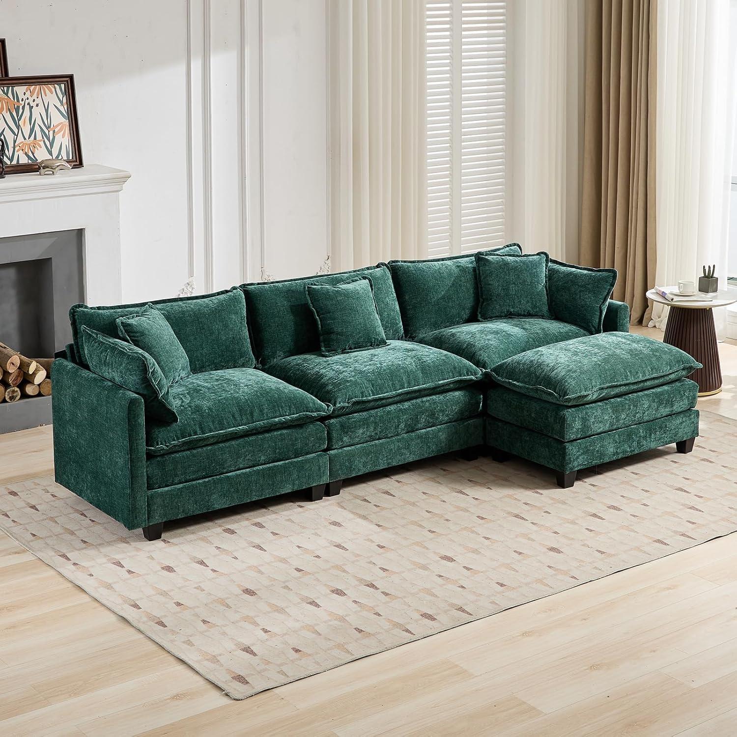Spacious Green Modular Sectional Sofa Style Meets Functionality