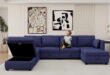 Spacious Navy Modular Sofa Comfort Meets Smart Storage Solutions