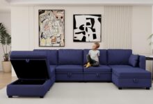 Spacious Navy Modular Sofa Comfort Meets Smart Storage Solutions