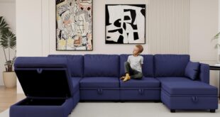 Spacious Navy Modular Sofa Comfort Meets Smart Storage Solutions