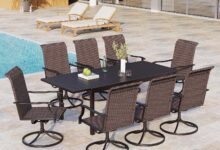 Spacious Stylish Outdoor Dining Set Perfect For Any Backyard Gathering