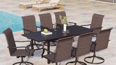 Spacious Stylish Outdoor Dining Set Perfect For Any Backyard Gathering