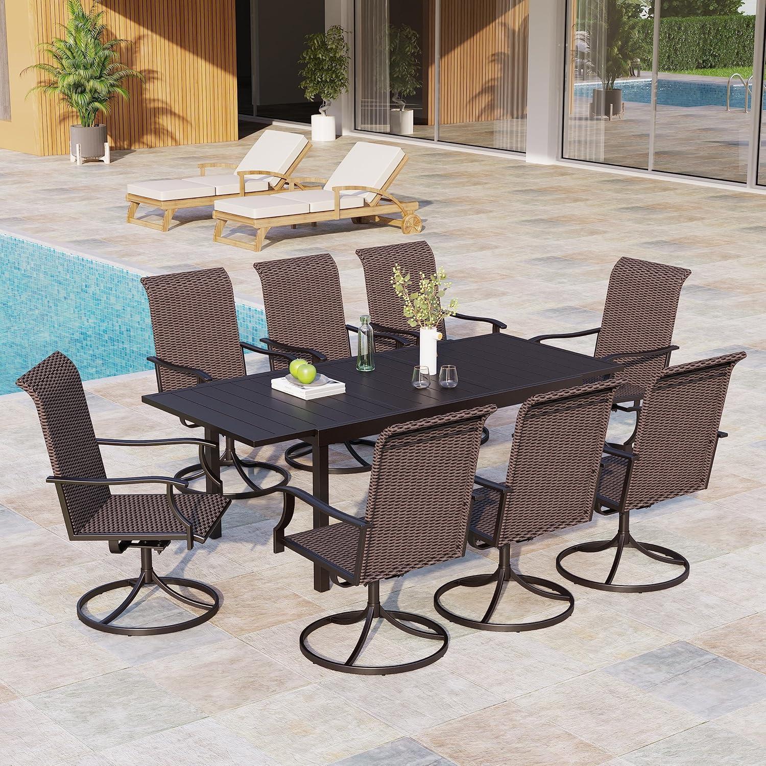 Spacious & Stylish Outdoor Dining Set Perfect for Any Backyard Gathering