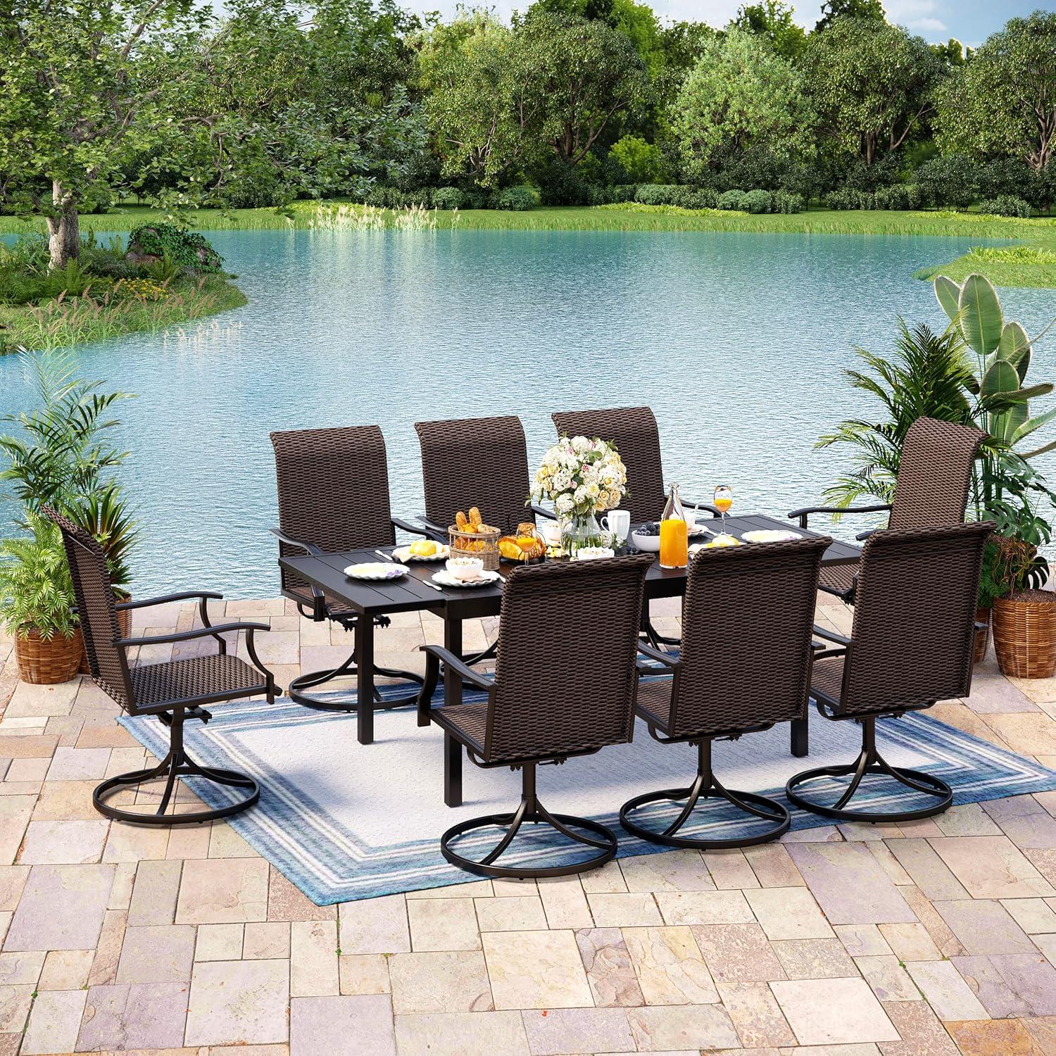 Spacious & Stylish Outdoor Dining Set Perfect for Any backyard Gathering