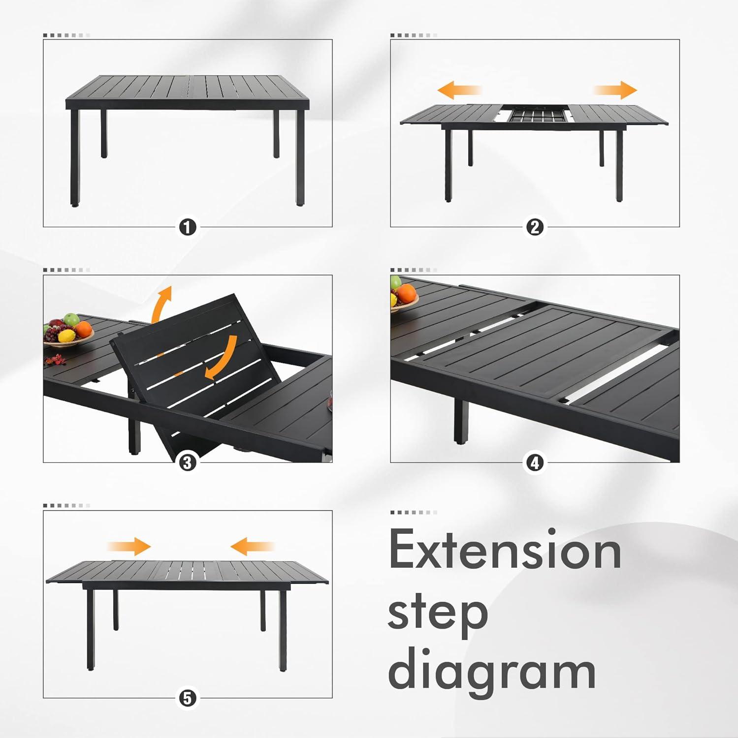 Spacious & Stylish Outdoor Dining set Perfect for Any Backyard Gathering