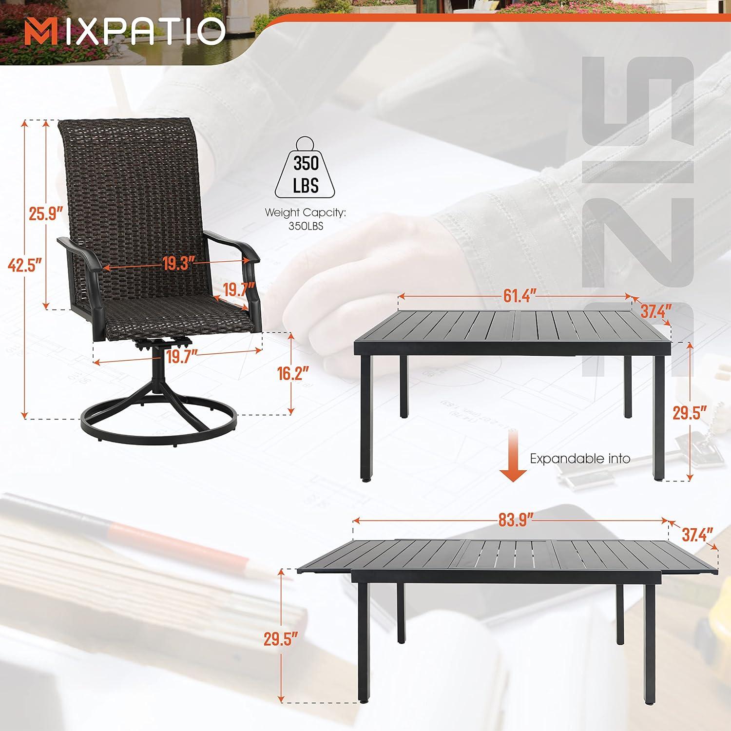 Spacious & Stylish Outdoor Dining set Perfect for Any Backyard Gathering