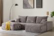 Spacious U Shaped Corduroy Sofa Comfort Meets Versatility