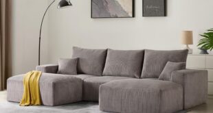Spacious U Shaped Corduroy Sofa Comfort Meets Versatility