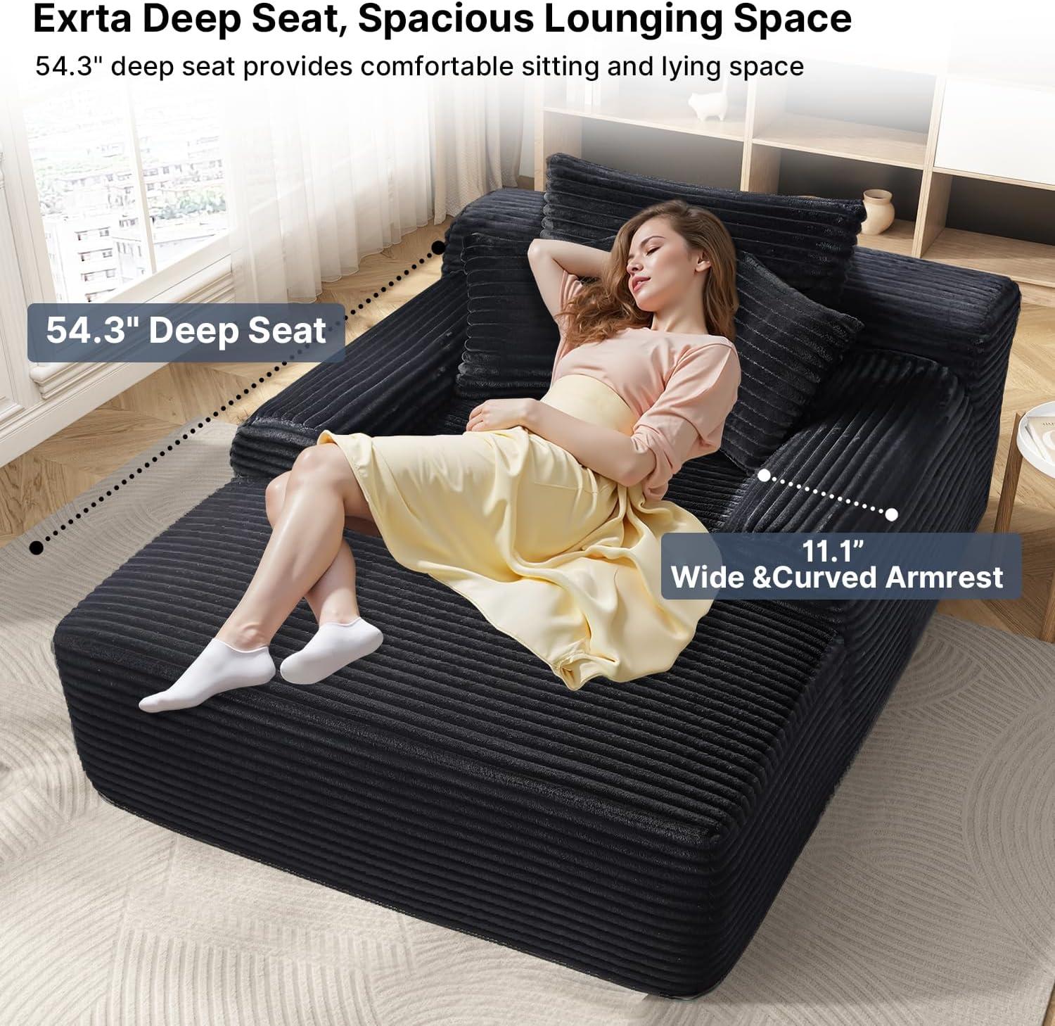 Sprawling Comfort: Exploring the Plush 65'' Chaise Lounge Chair