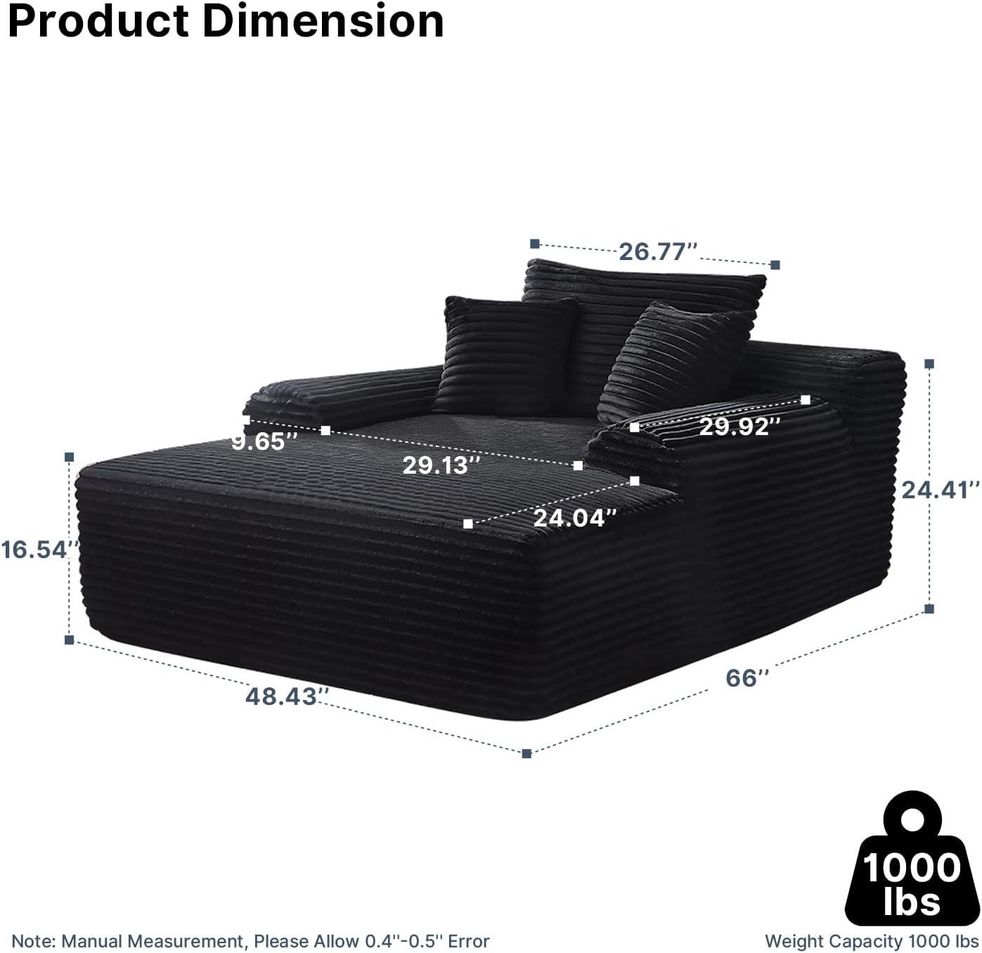 Sprawling Comfort: Exploring the Plush 65'' Chaise Lounge Chair