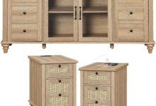 Streamlining Living Rooms Exploring Wampat Modern Tv Stand Set