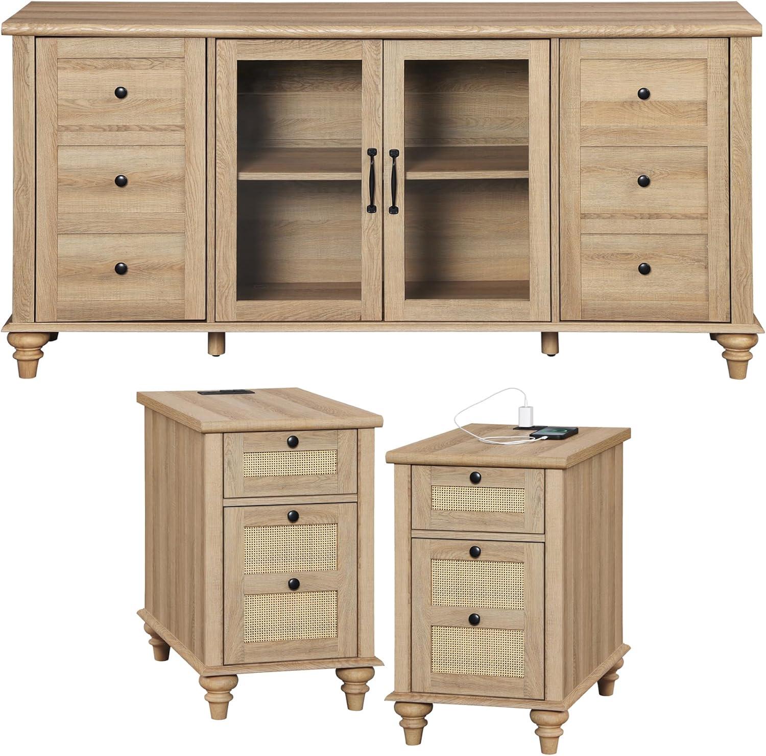 Streamlining Living Rooms Exploring Wampat Modern Tv Stand Set