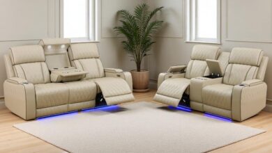 Unwinding In Style Exploring The Khaki Leather Recliner Set
