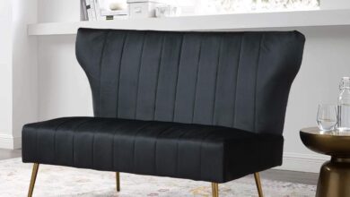 Velvet Loveseat With Golden Legs Style Meets Small Space Comfort