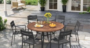 Vicllax 7 Piece Patio Set Stylish Sturdy And Space Smart