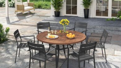 Vicllax 7 Piece Patio Set Stylish Sturdy And Space Smart