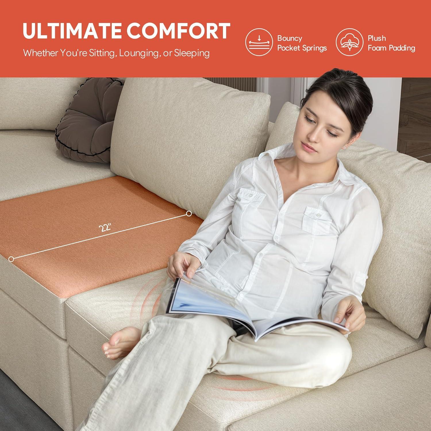 VOLUNCE Modular Sofa: Comfort Meets Clever Storage & Style