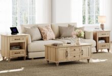 Wampat Oak 3 Piece Coffee Table Set Style Meets Function