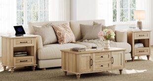 Wampat Oak 3 Piece Coffee Table Set Style Meets Function