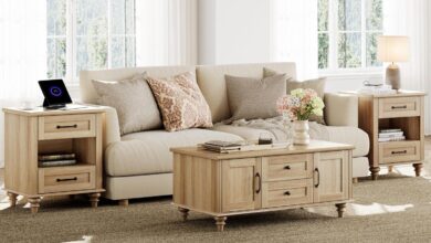 Wampat Oak 3 Piece Coffee Table Set Style Meets Function