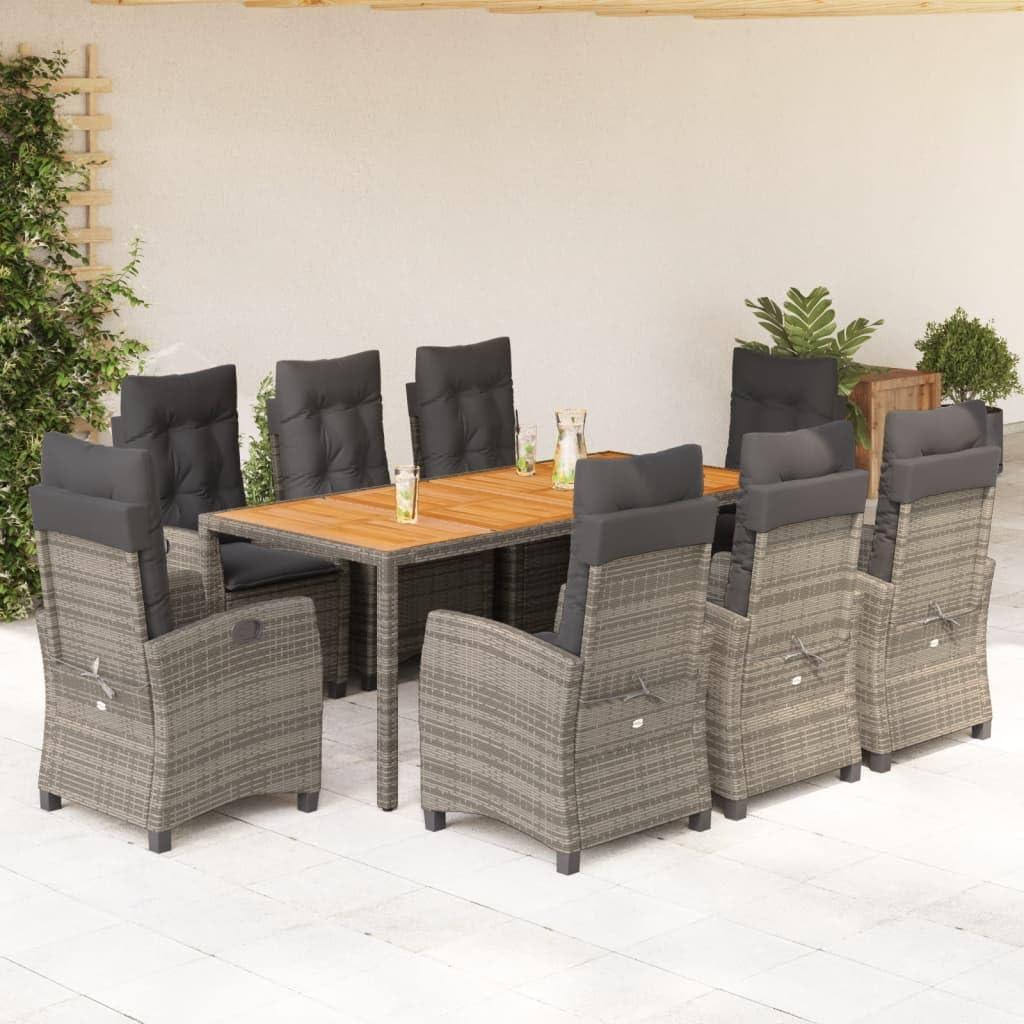 Gather Around in Style: VidaXL 9-Piece Grey Rattan Dining Set Review
