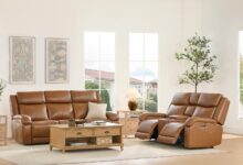 Power Reclining Leather Sofa Set with Tech and Storage Flair
