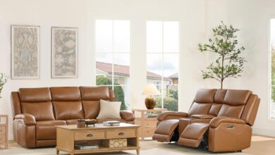 Power Reclining Leather Sofa Set with Tech and Storage Flair
