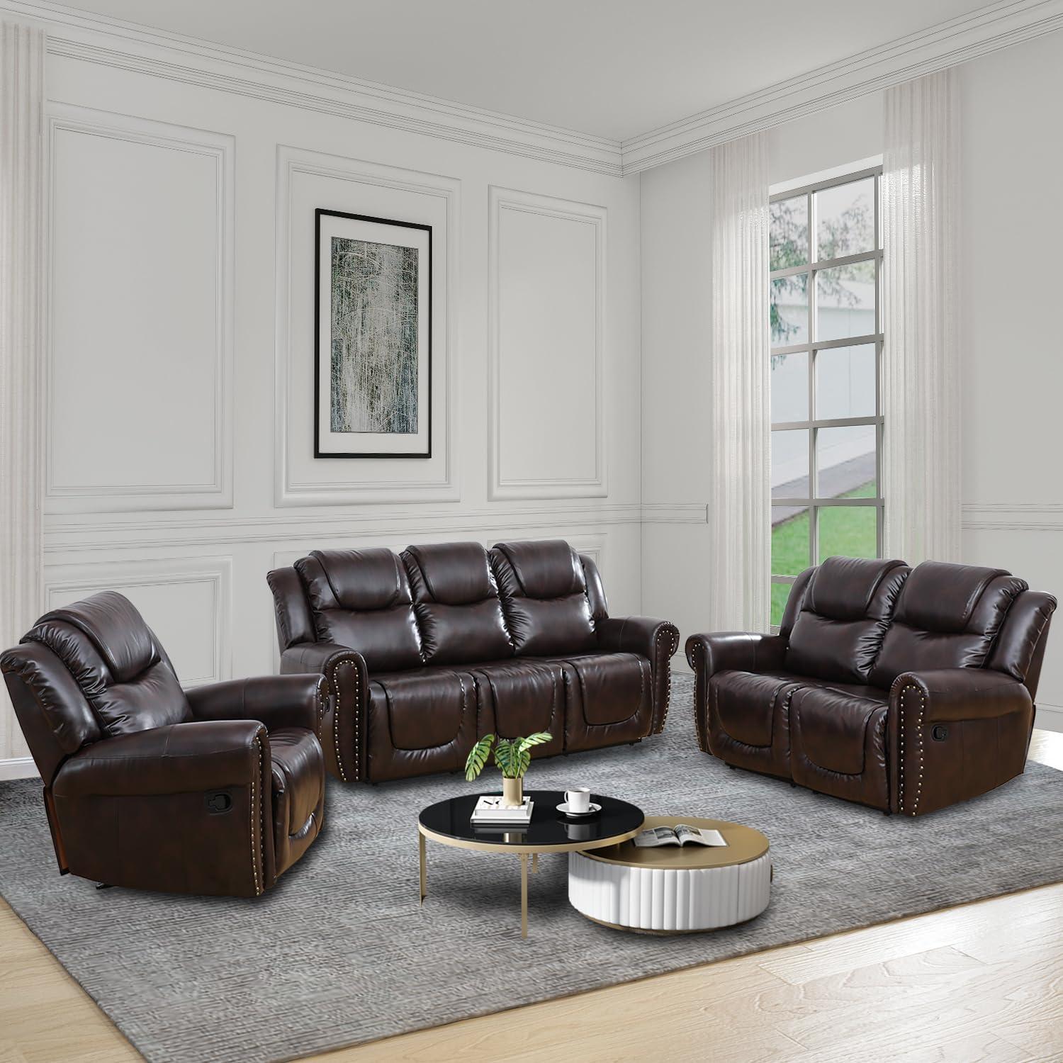 Unwinding Together: Exploring the Brown Leather Recliner Set