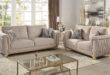 Elevating Living Spaces with Gold-Accented Beige Upholstery Set
