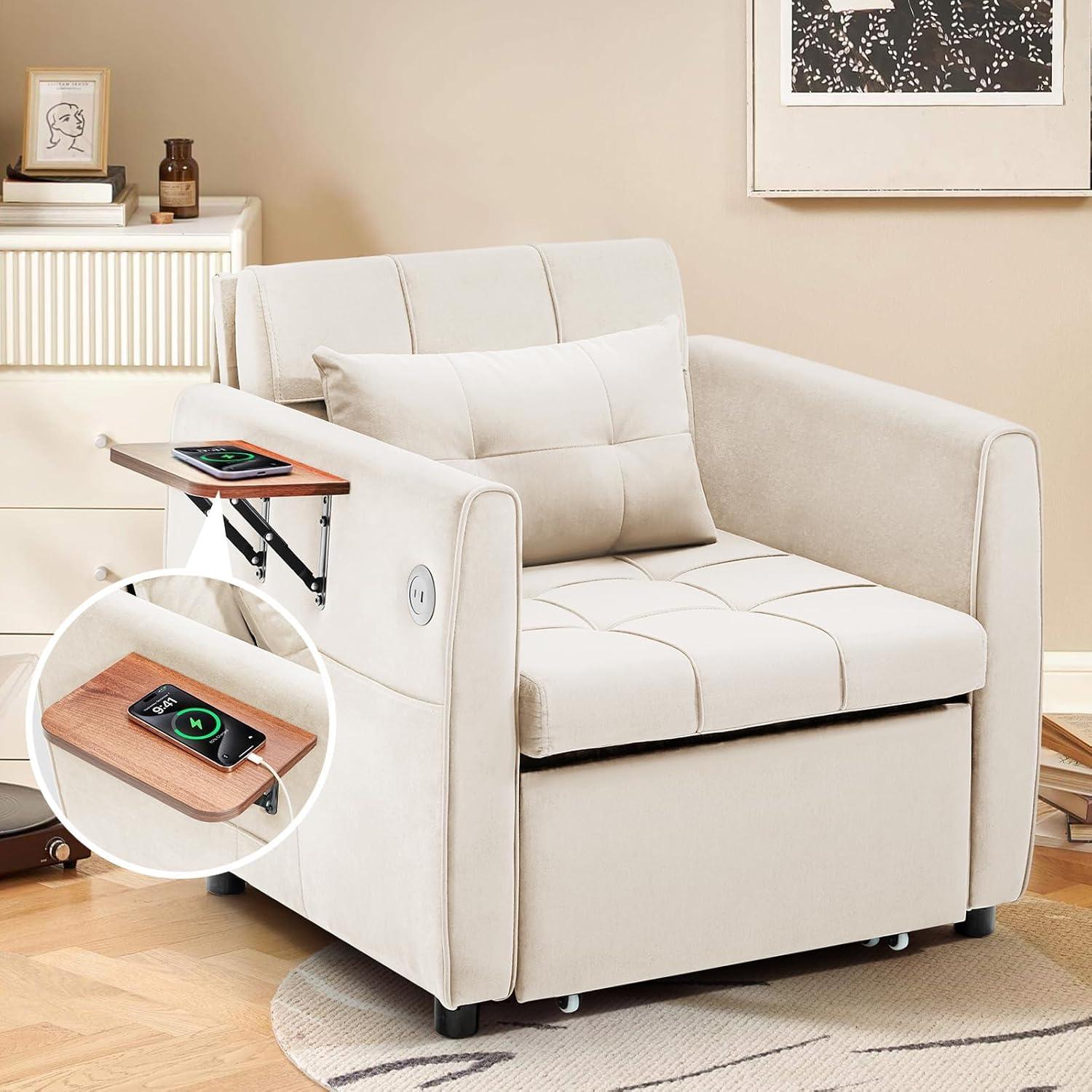 4-in-1 Sleeper Chair: Comfort, storage & Style Combined