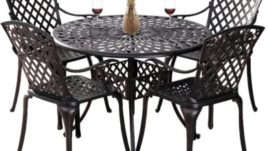 5 Piece Cast Aluminum Patio Set Comfort Meets Durability
