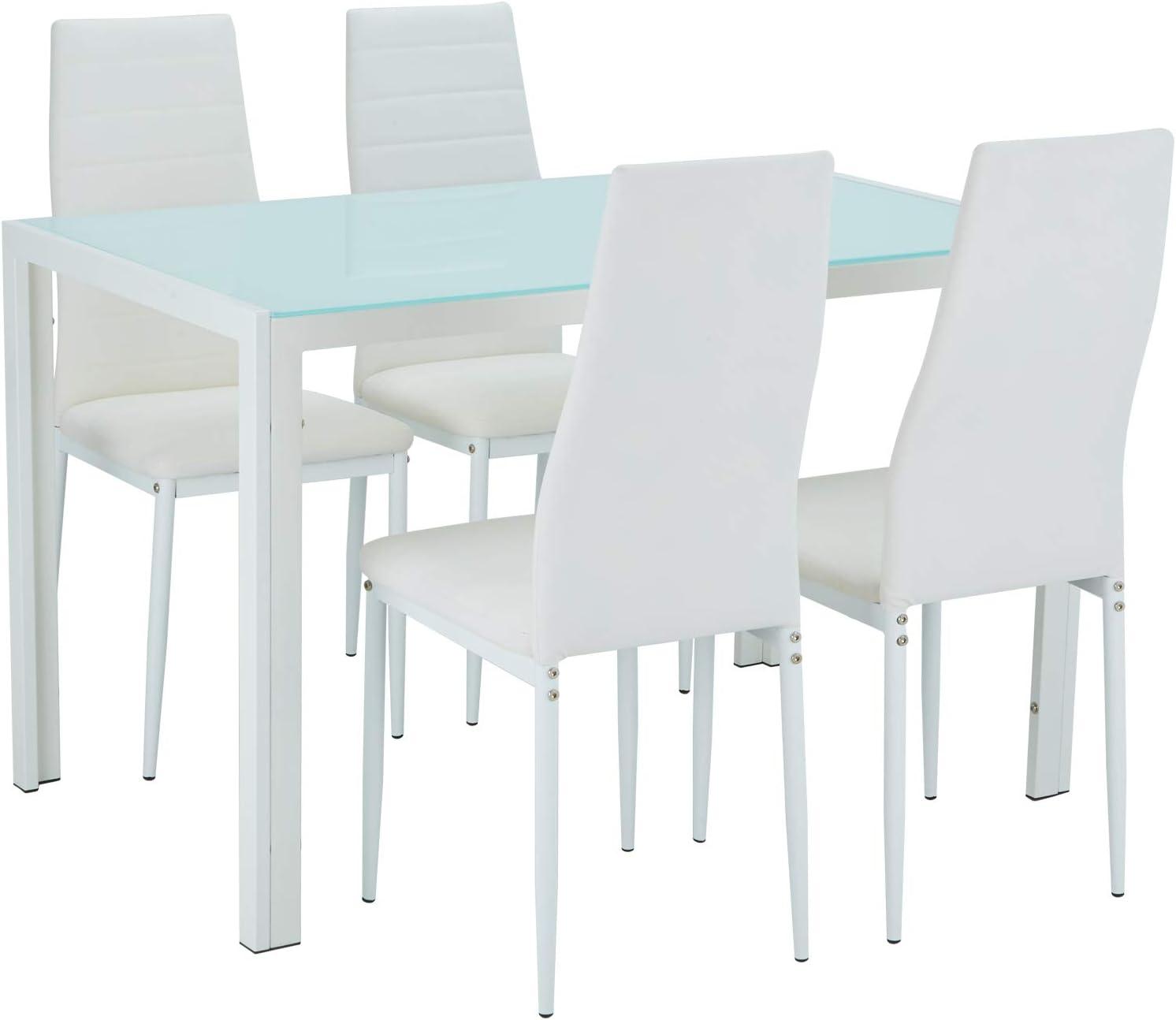 5 Piece Glass Dining Set Stylish Comfort For Compact Spaces