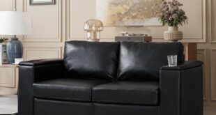 677 Modern Loveseat Sofa Storage Cupholders For You