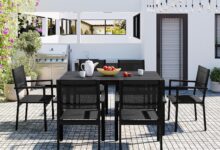 7 Piece Metal Outdoor Patio Dining Set Your Backyard Meals