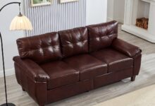 79 Burgundy Faux Leather Sofa Stylish Comfort Meets Smart Storage