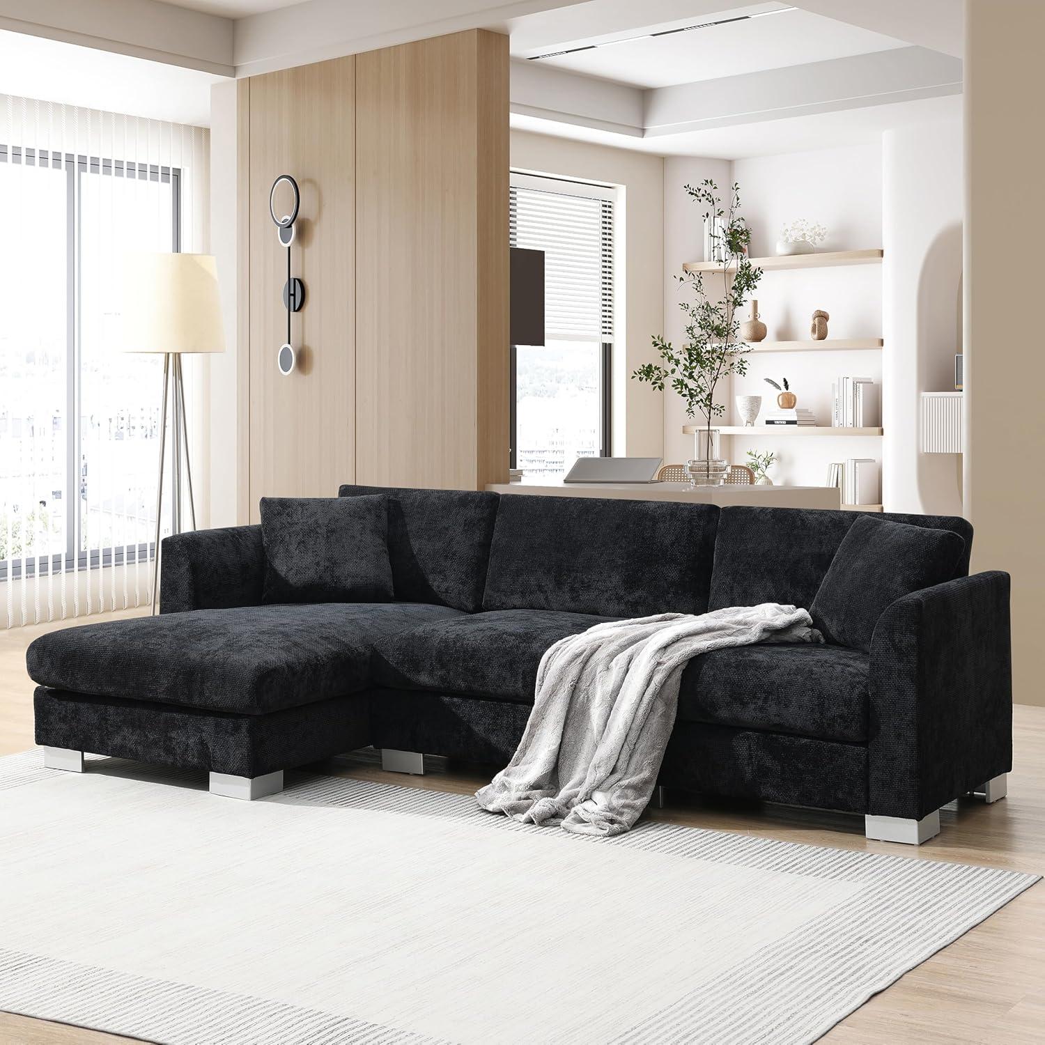 96x56 Modern Cloud Sectional Sofa Chaise For Your Apt