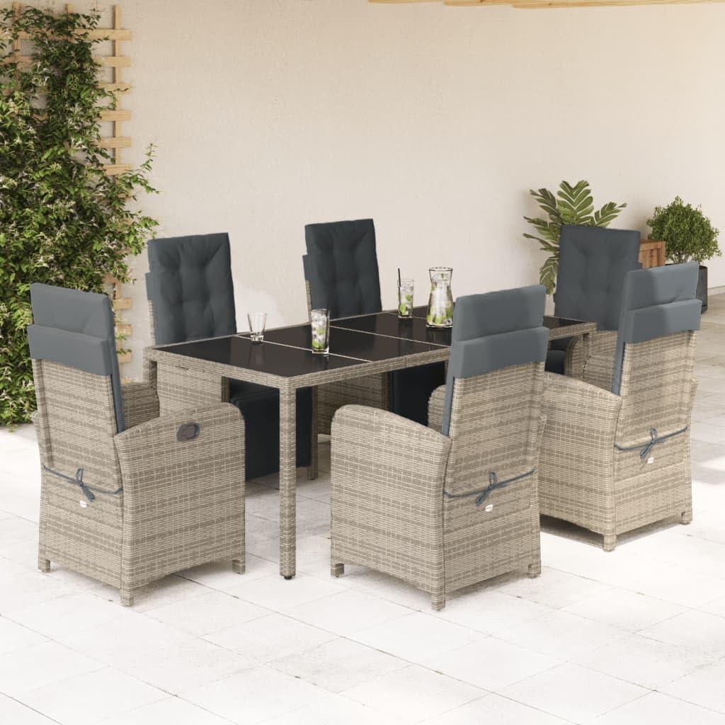 A Stylish And Comfortable Grey Garden Dining Set For Six