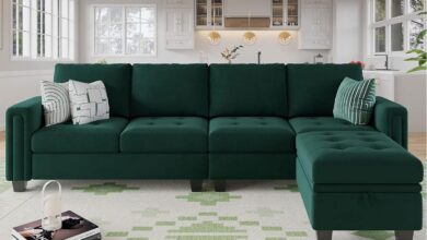 Belffin Velvet Reversible Sectional Sofa Fits Your Space