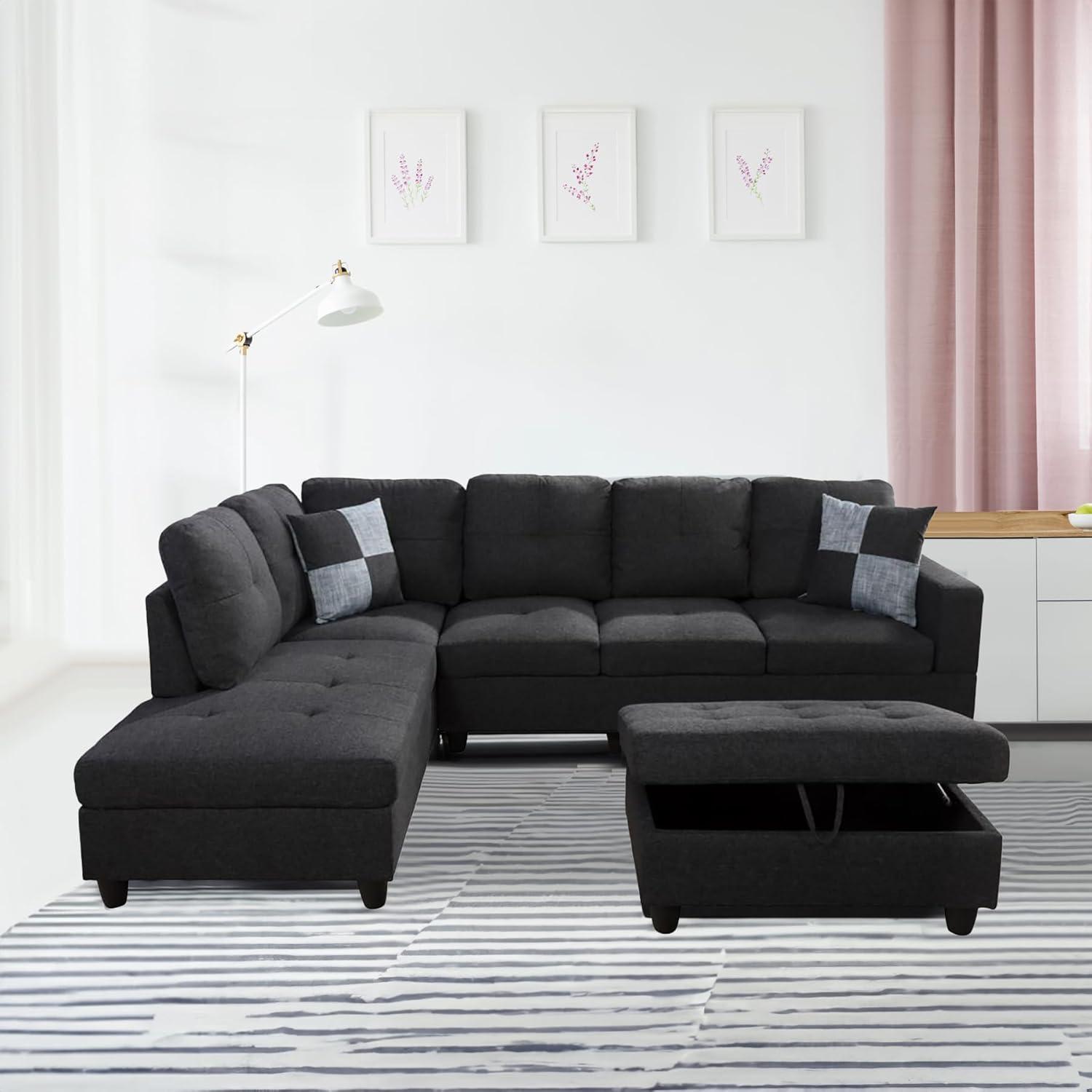 Beverly​ Fine Furniture ​3pc Sectional & Ottoman‍ for​ your TV