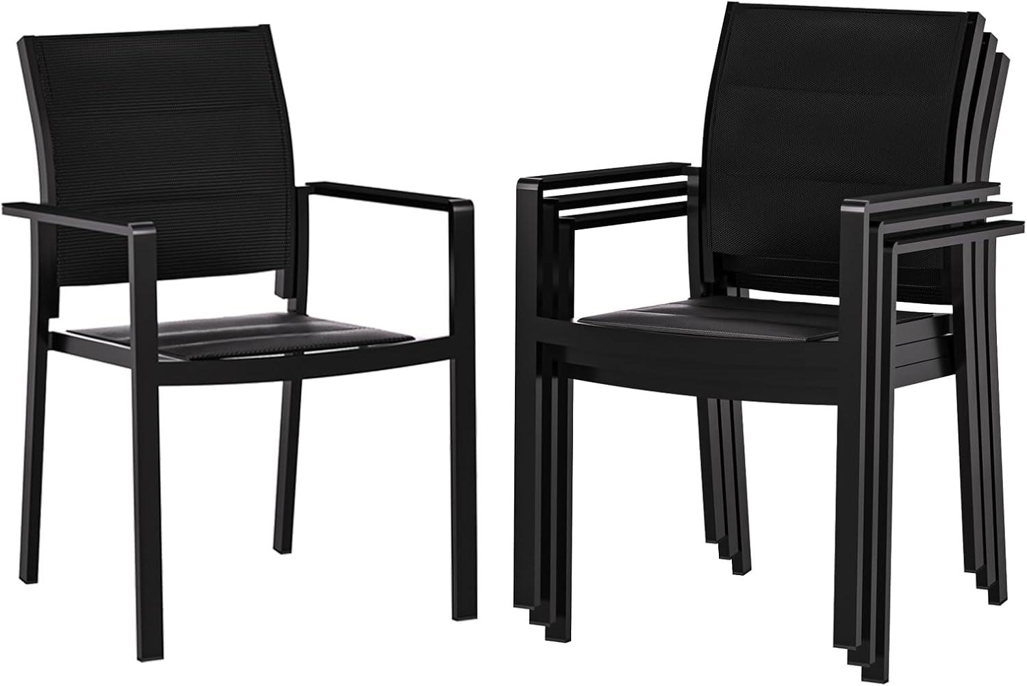 Breathable Stackable Aluminum Patio Chairs For Outdoor Comfort