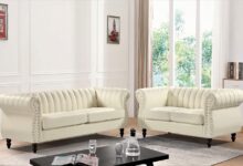 Chesterfield Charm Meets Eco Friendly Comfort In Cream White Set